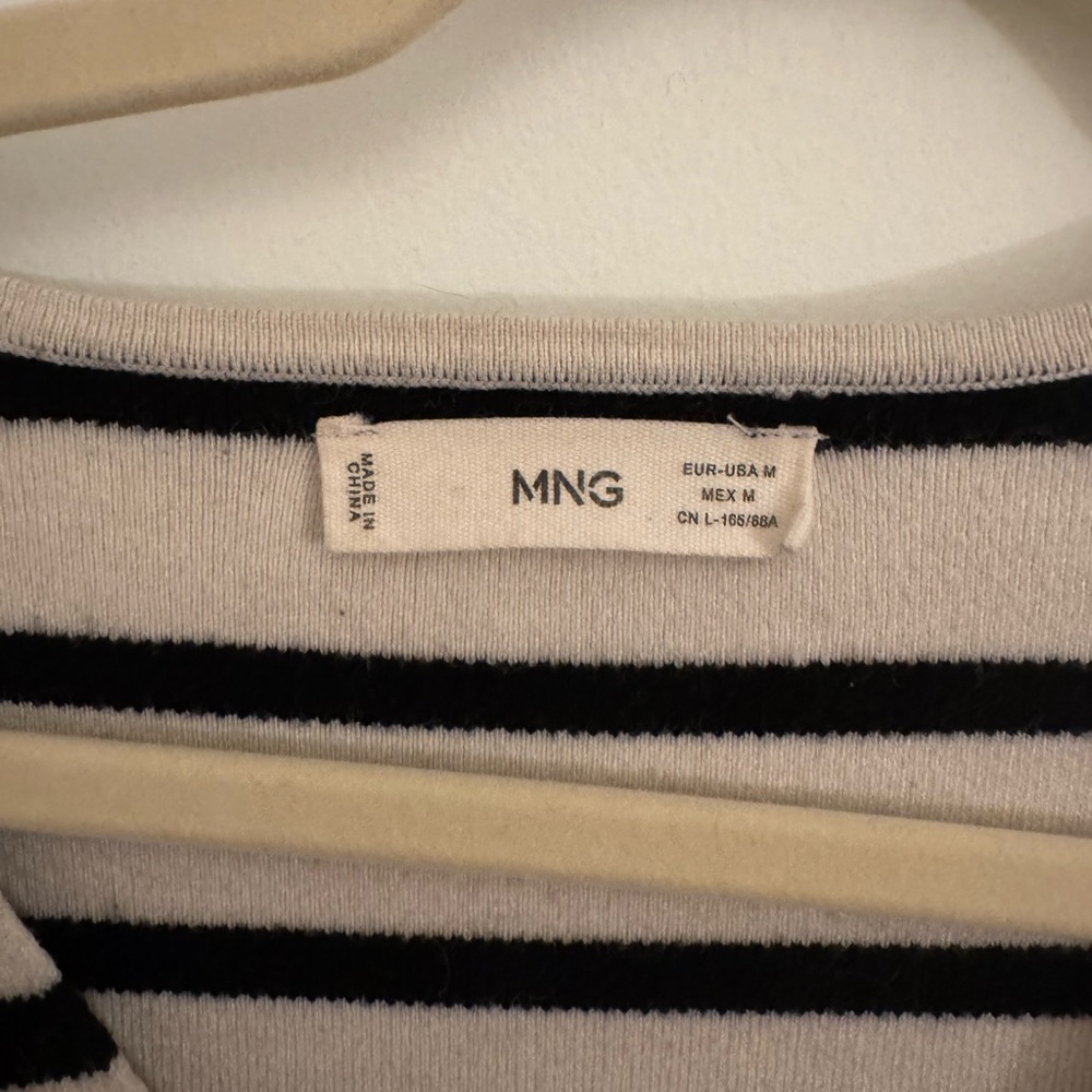 Mango Black and White Striped Knit Top - Picture 2 of 7